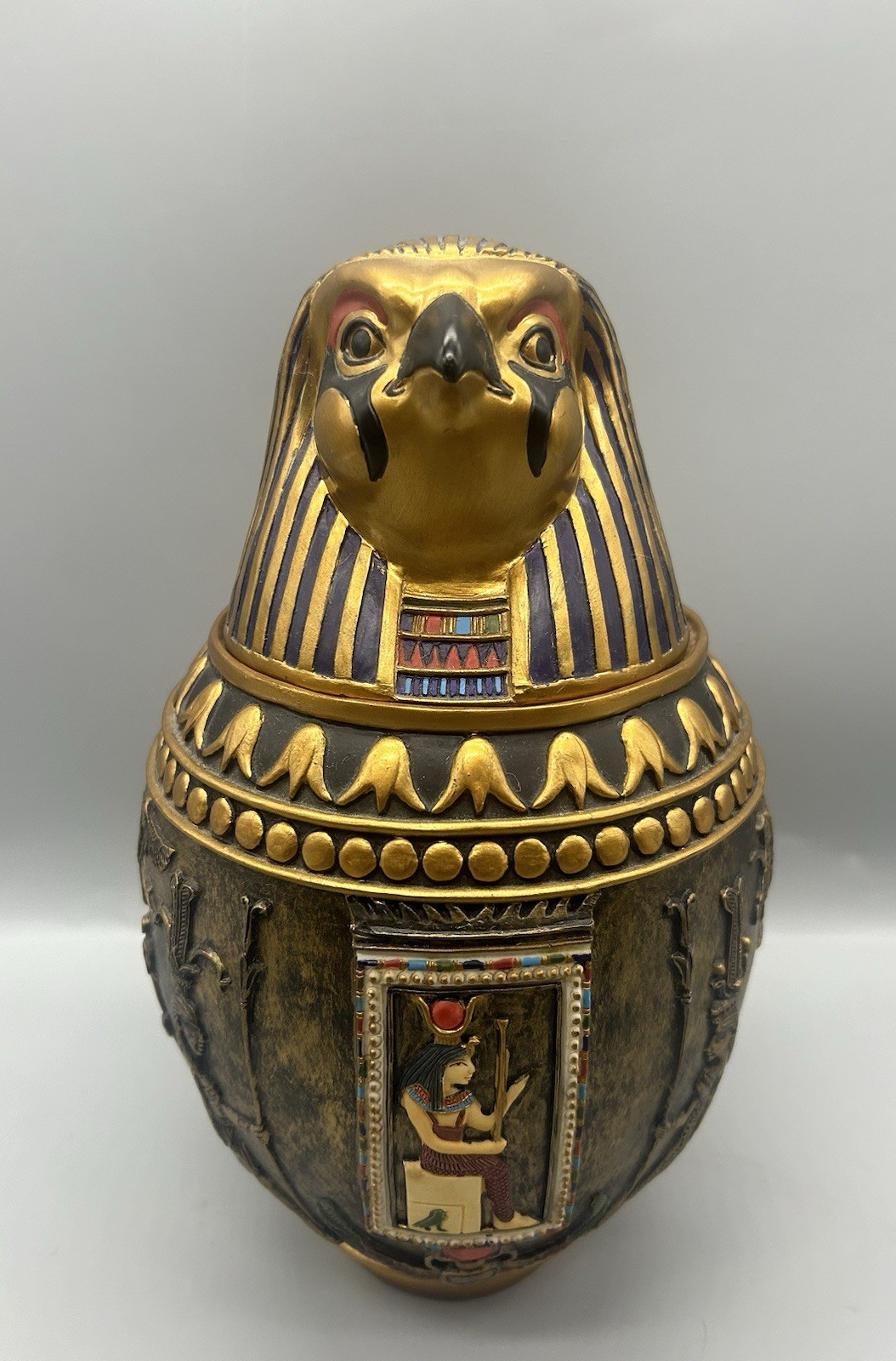 Pacific Giftware Ancient Egyptian Canopic Jar Qebehsenuef Falcon Head Urn 6\