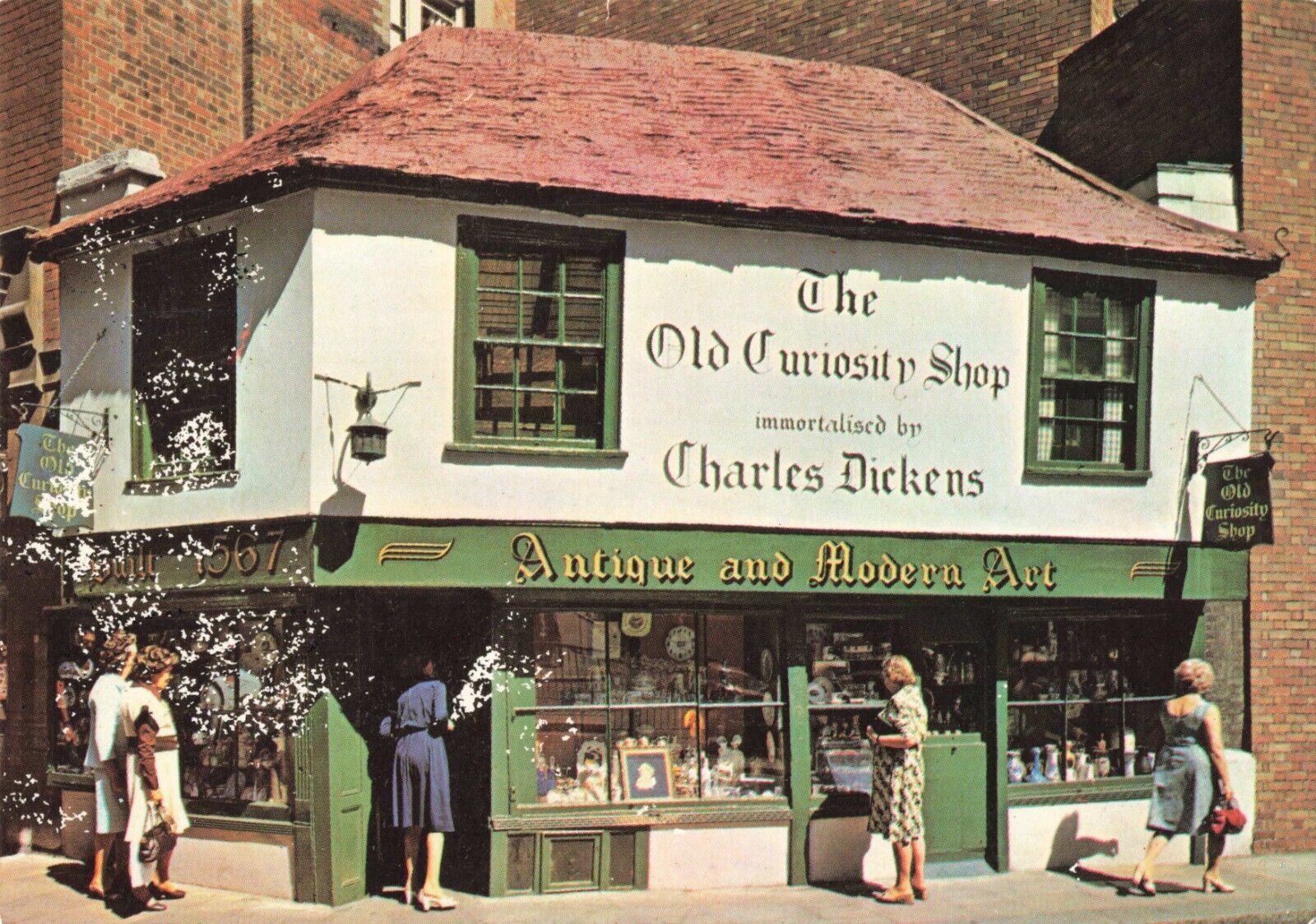 London England UK, The Old Curiosity Shop, Charles Dickens, Vintage Postcard