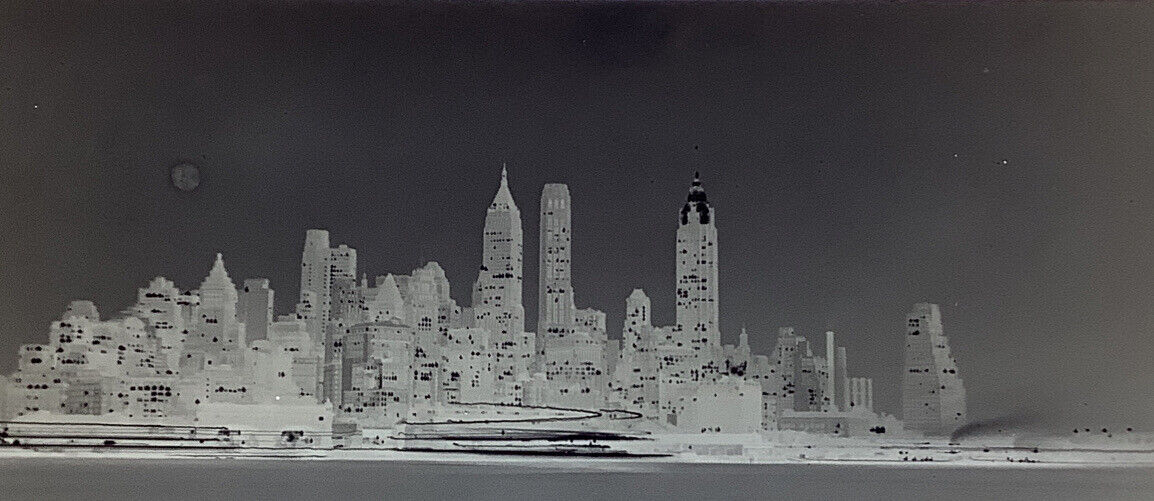 1940s Lower Manhattan New York City Skyline Waterfront NYC Photo 616 Negative
