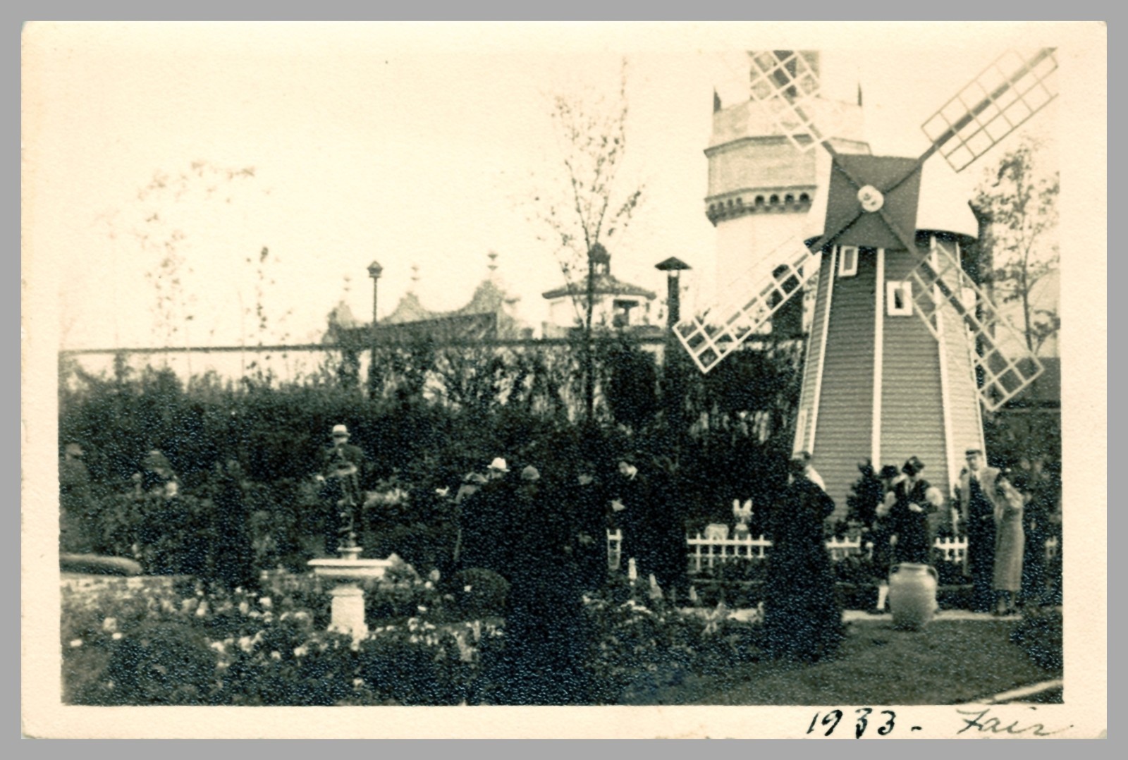 Chicago World's Fair 1933 RPPC Krider Nurseries Garden Windmill 6X4 Postcard
