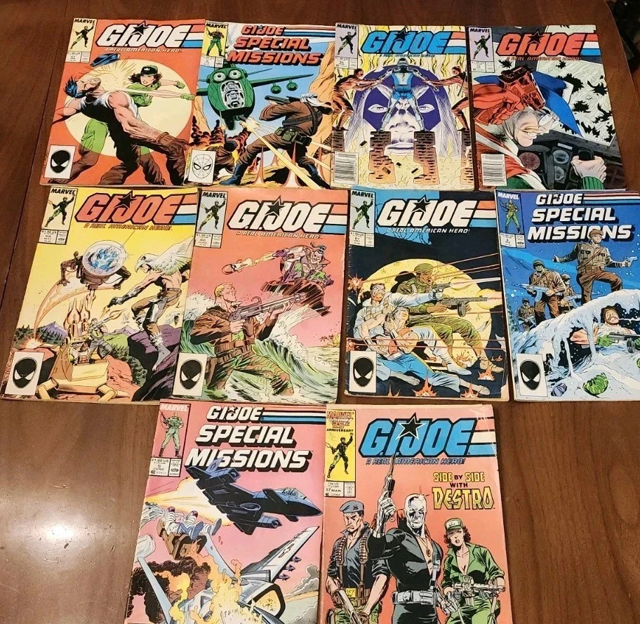 G.I. Joe Real American Hero Lot Of 10 Comics Books 1987 Vintage Special Missions
