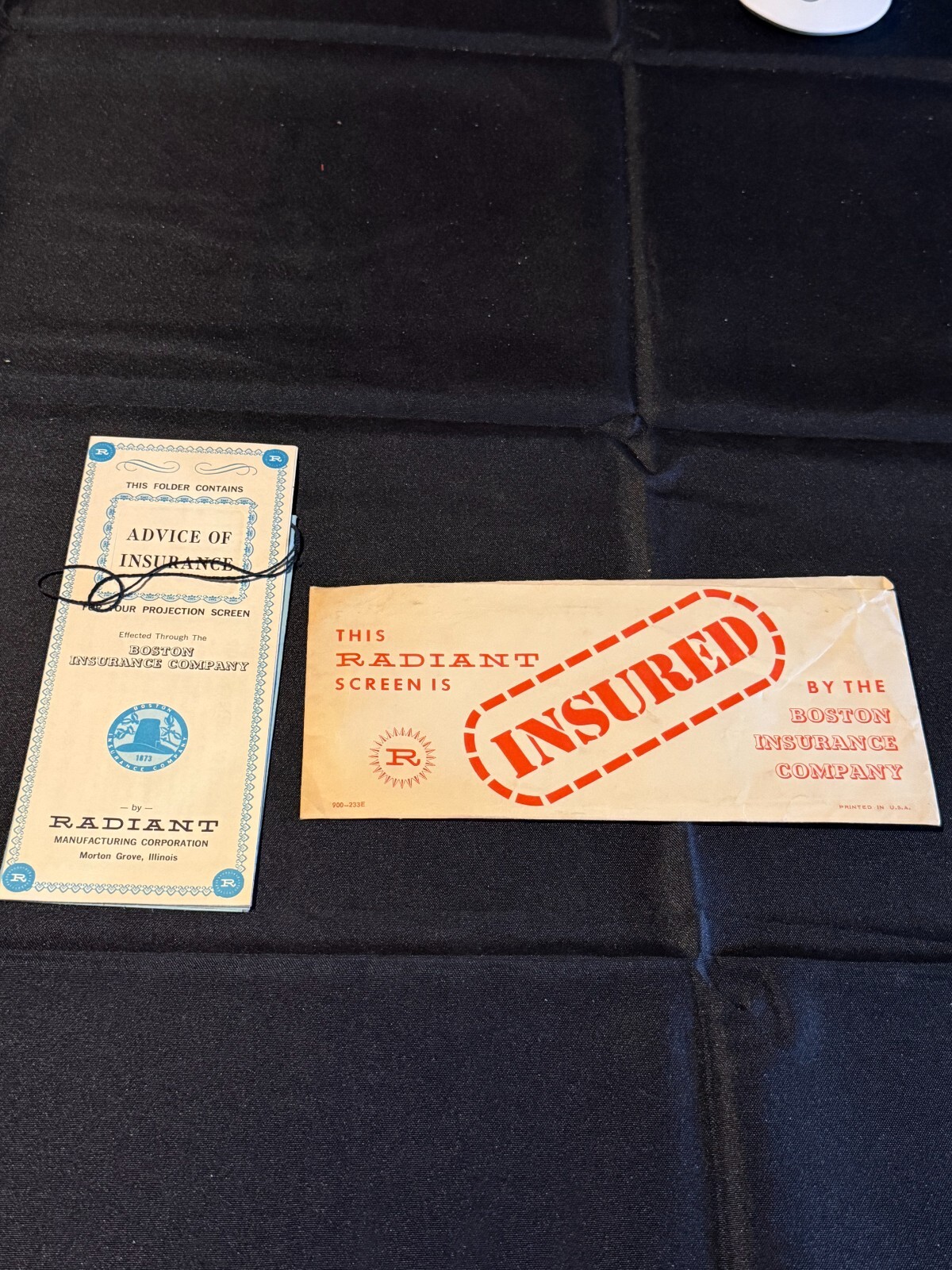 Boston Insurance Company Radiant Screen Vintage Ephemera Lot