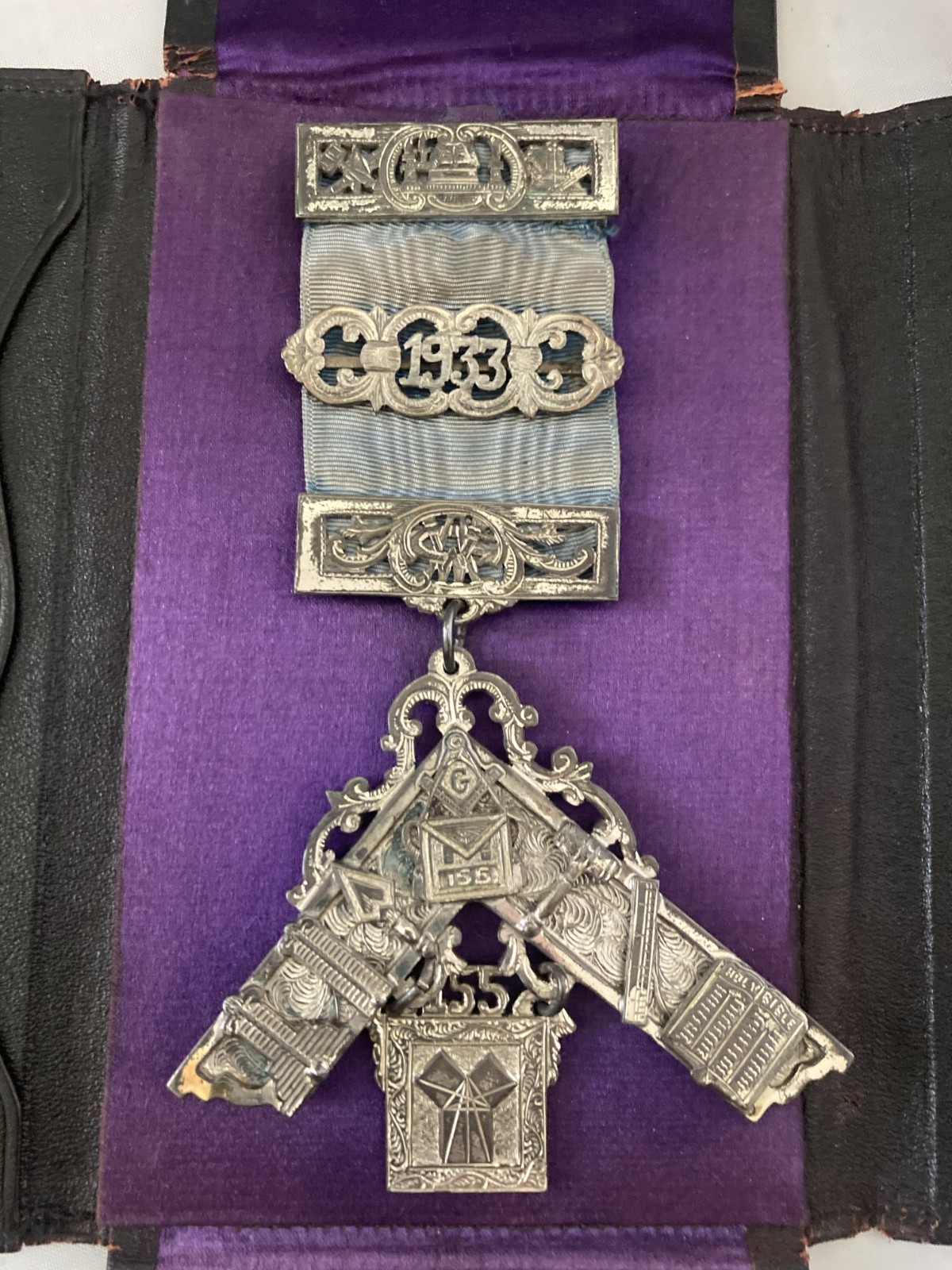 1934 Sterling Silver Masonic Past Master's Jewel Mt Moriah Lodge No.155 Lehmberg
