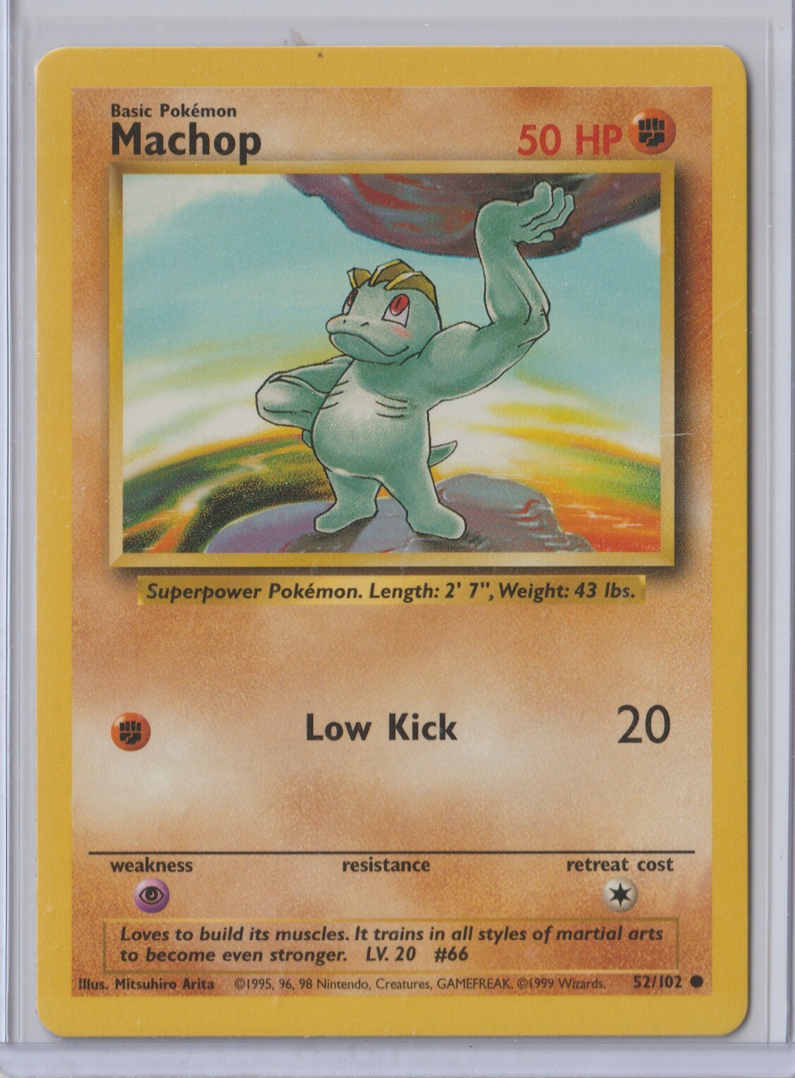 Pokémon 1999 Base Set MACHOP 52/102 MINT Never Played RARE #3