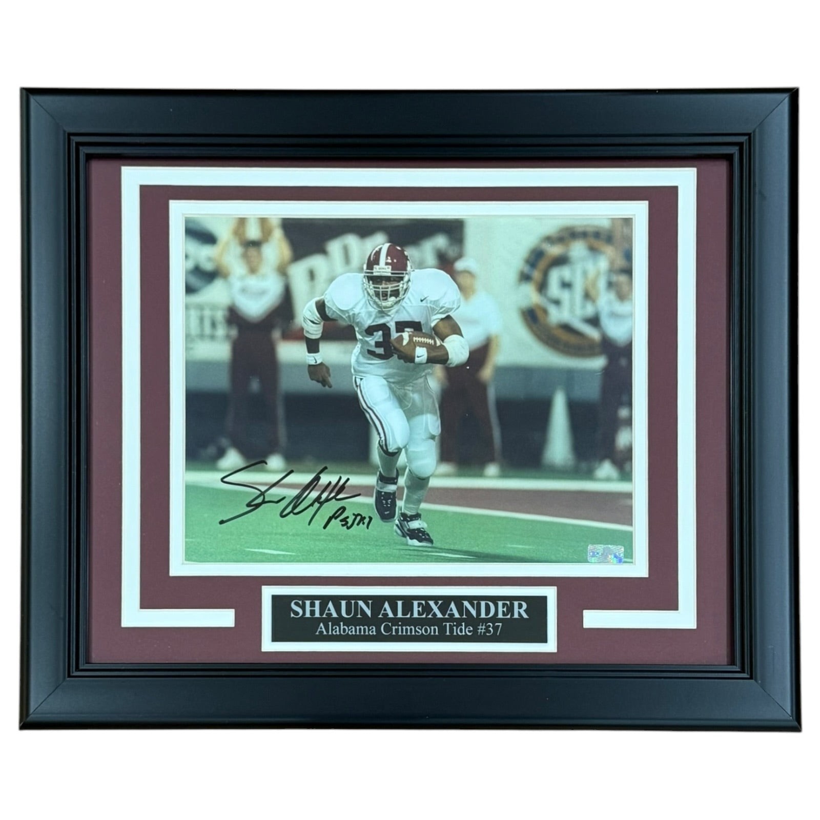 Shaun Alexander Autographed Alabama Crimson Tide Deluxe Framed 8x10 Photo