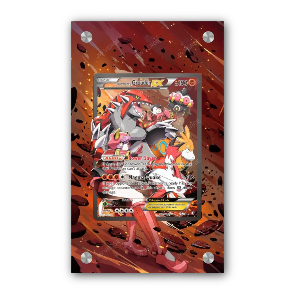 Team Magma's Groudon EX 15/34 - Exclusive Pokémon Extended Artwork Display Case