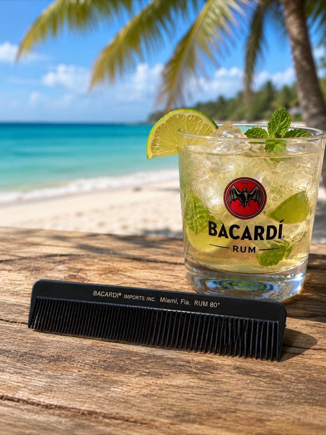 Vintage Bacardi Rum Miami Advertising Comb Unbreakable RARE