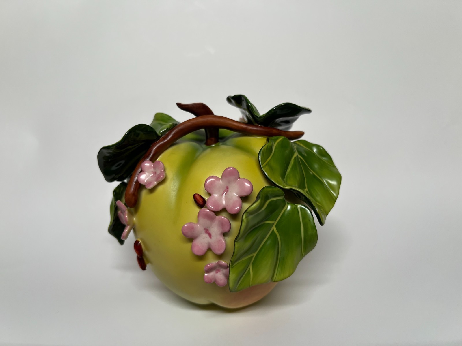 Katherine Houston Signed Porcelain Apple Hand Painted Perfect Condition Katherine Houston Signed Porcelain Apple Hand Painted Perfect Condition
