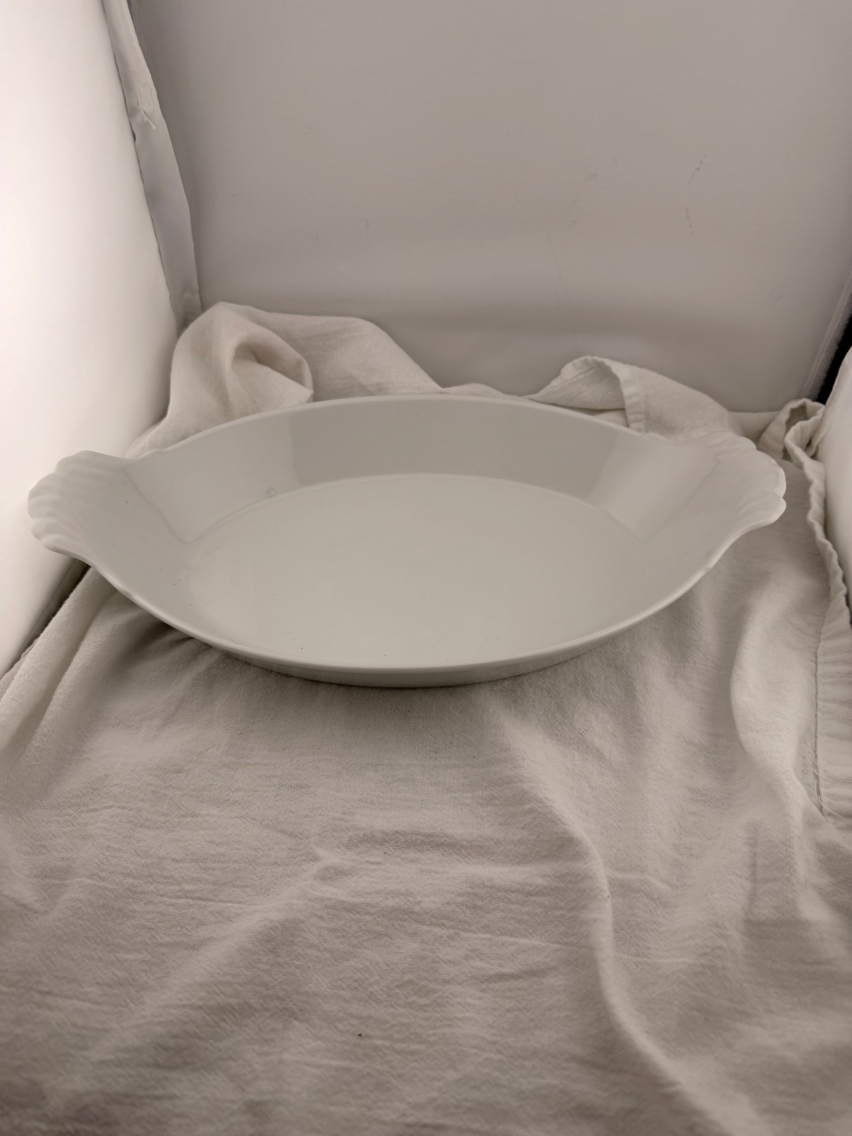 Pillivuyt Culinaire White Porcelain 13.5 Inch Oval Au Gratin Baker Baking Dish