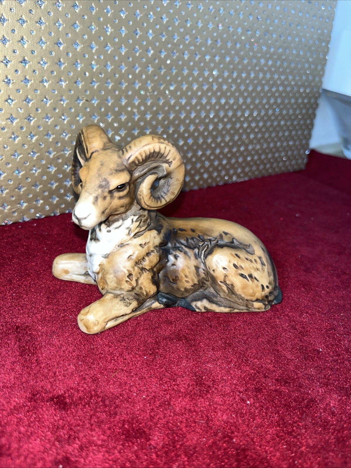 Vintage Japan UCTCI Resting Bighorn Ram Figurine Excellent Condition