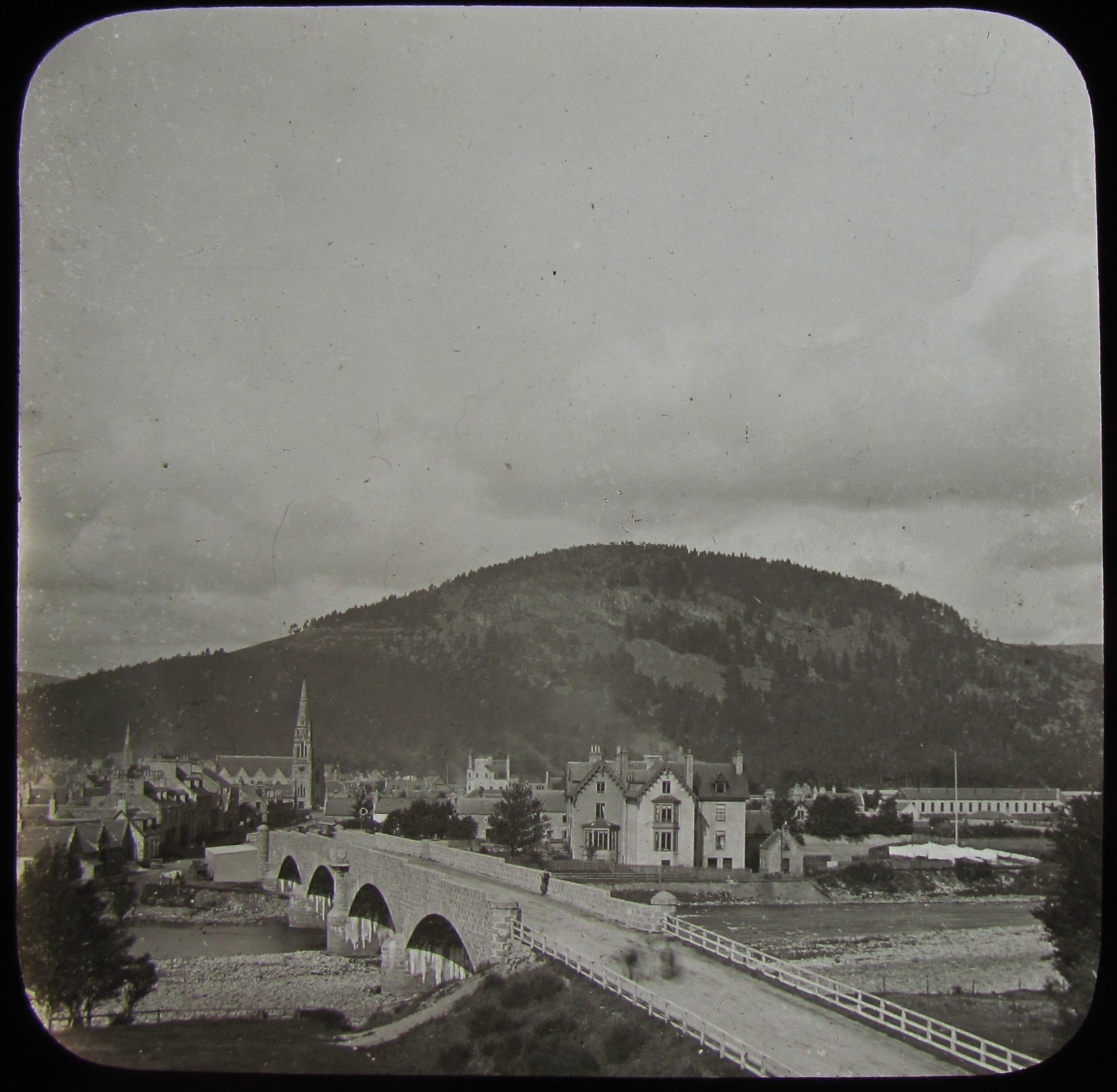 Glass Magic Lantern Slide BALLATER FROM CRAIG COYNACH C1890 PHOTO SCOTLAND