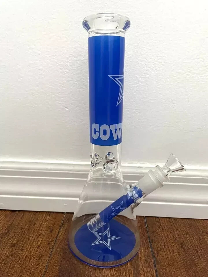 10.5” Premium Glass Water Hookah Football Dallas Cowboys Boys