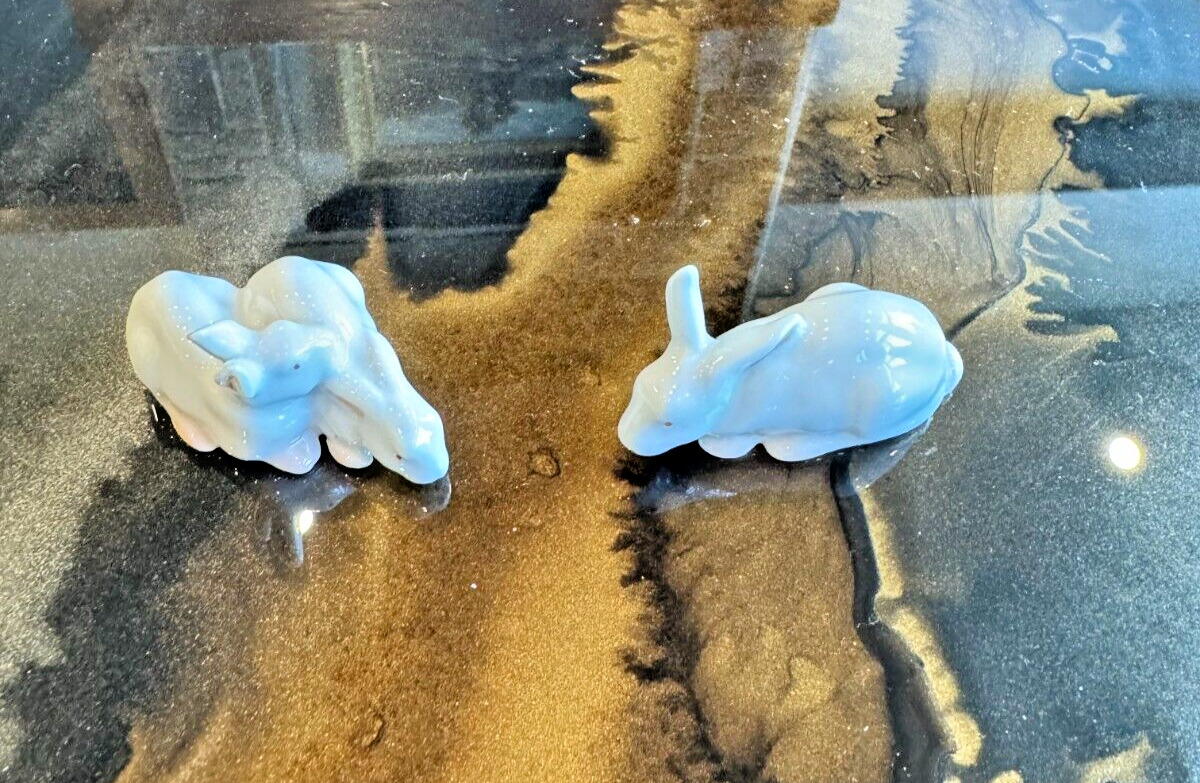 B&G Porcelain- SET OF TWO Rabbit Figurines- # 1875 and #1874-MINT