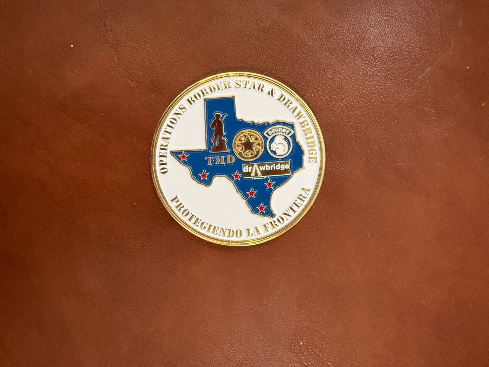 RARE TX Rangers/TXMD Challenge Coin – Drawbridge & Border Star, Secret Squirrel