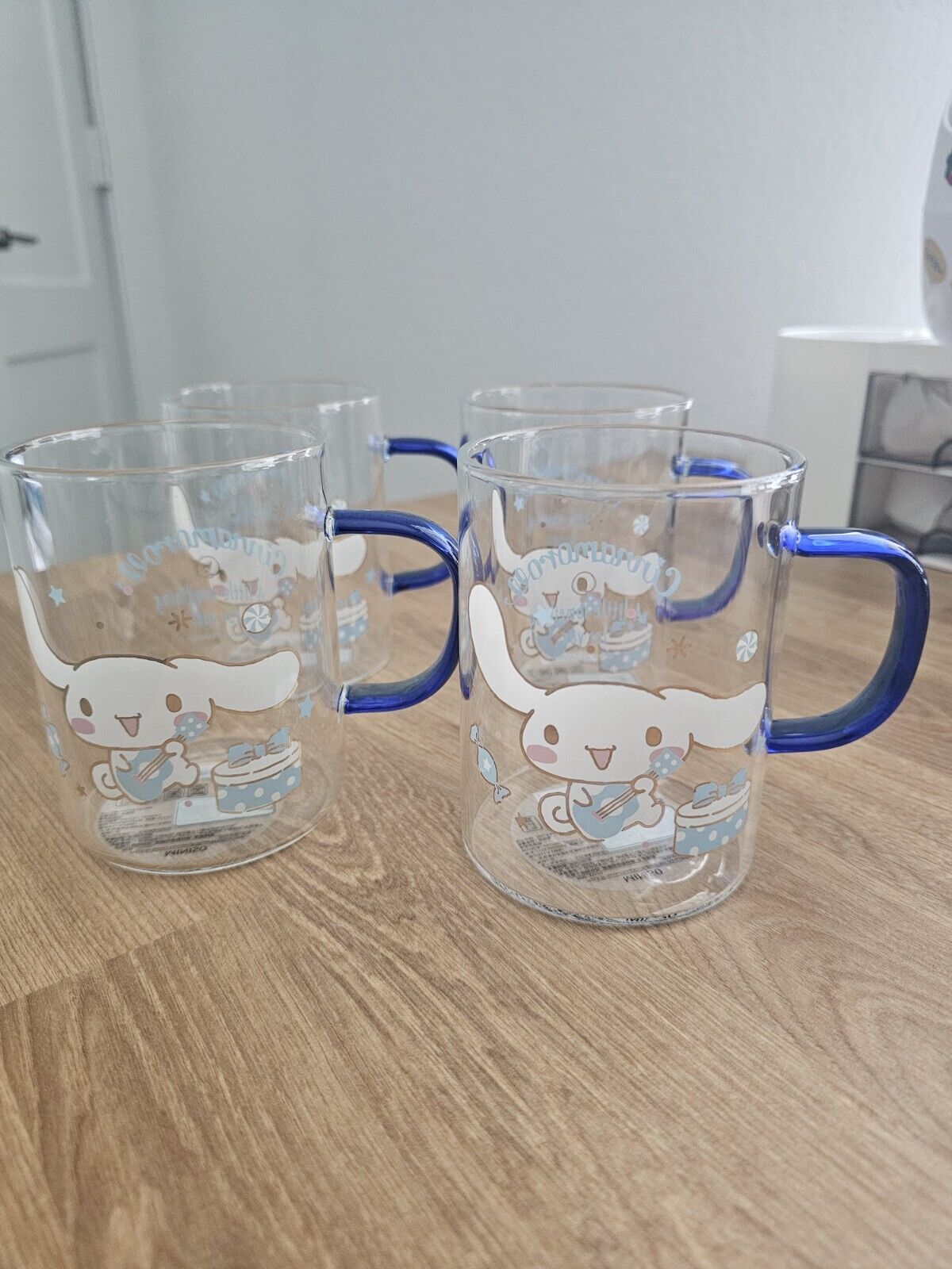 Sanrio Cinnamoroll Glass Mug Cup 350ML 4PCS SET