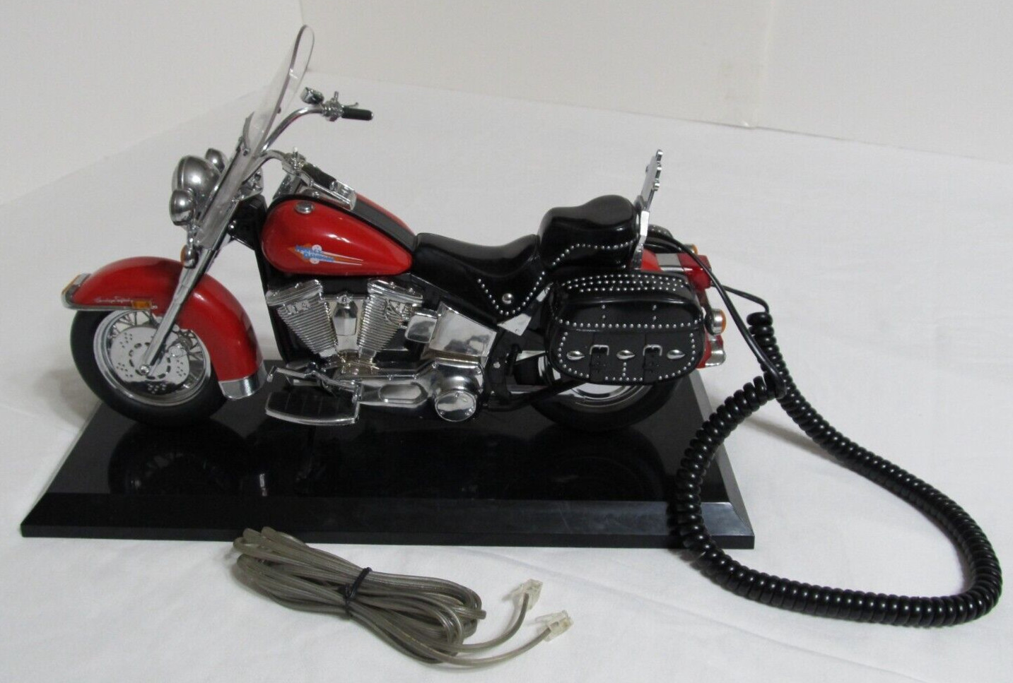 Harley Davidson Sportster Motorcycle Telephone In Black/ Red Landline Phone read