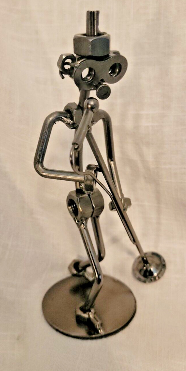 SINGER WITH MICROPHONE Metal Nuts and Bolts Figurine Music Gift NIB