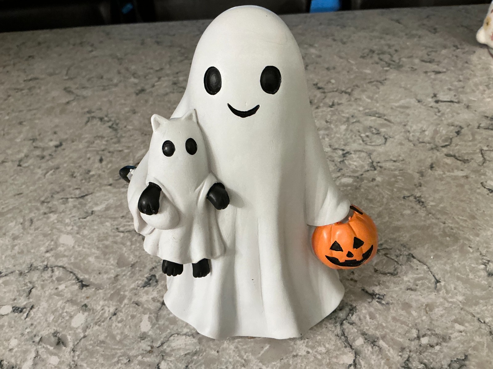 Goblin And Ghoul Ghost Holding Black Cat Adorable Viral Spooky Halloween - 8 in
