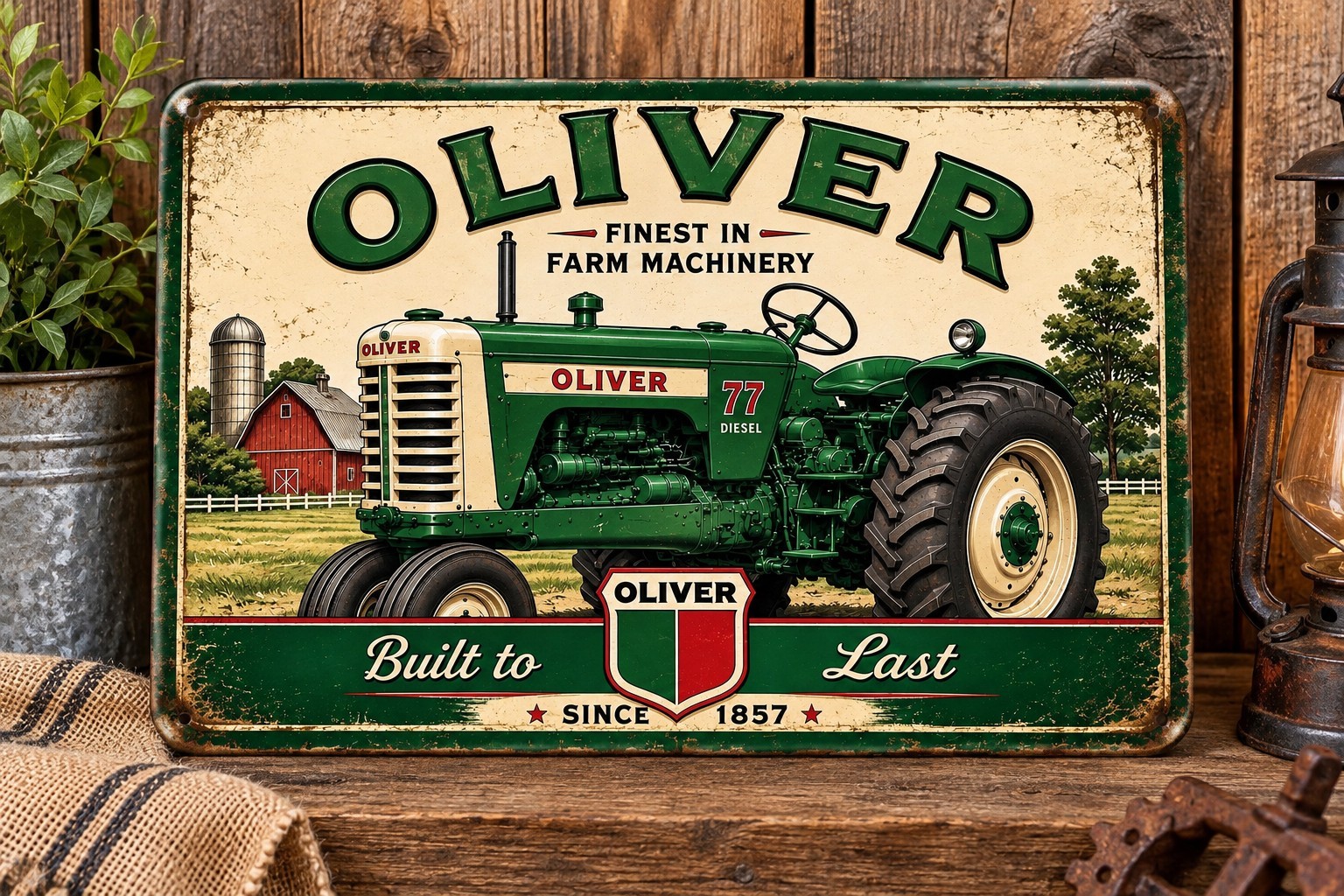 Oliver Farm Tractor Advertising New Metal 12 x 8