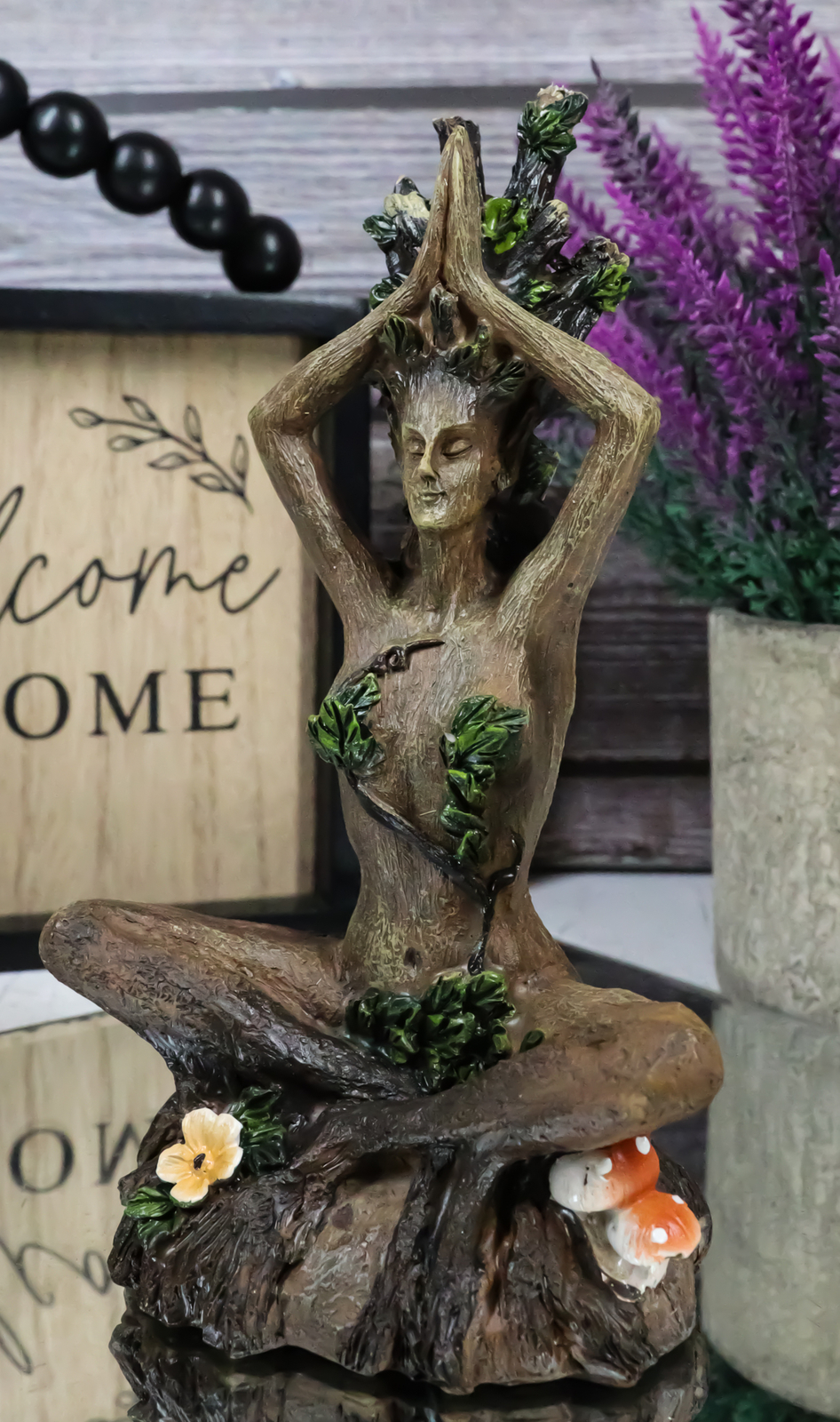 Celtic Greenwoman Tree Woman Gaia Dryad Ent Earth Goddess Yoga Pose Figurine