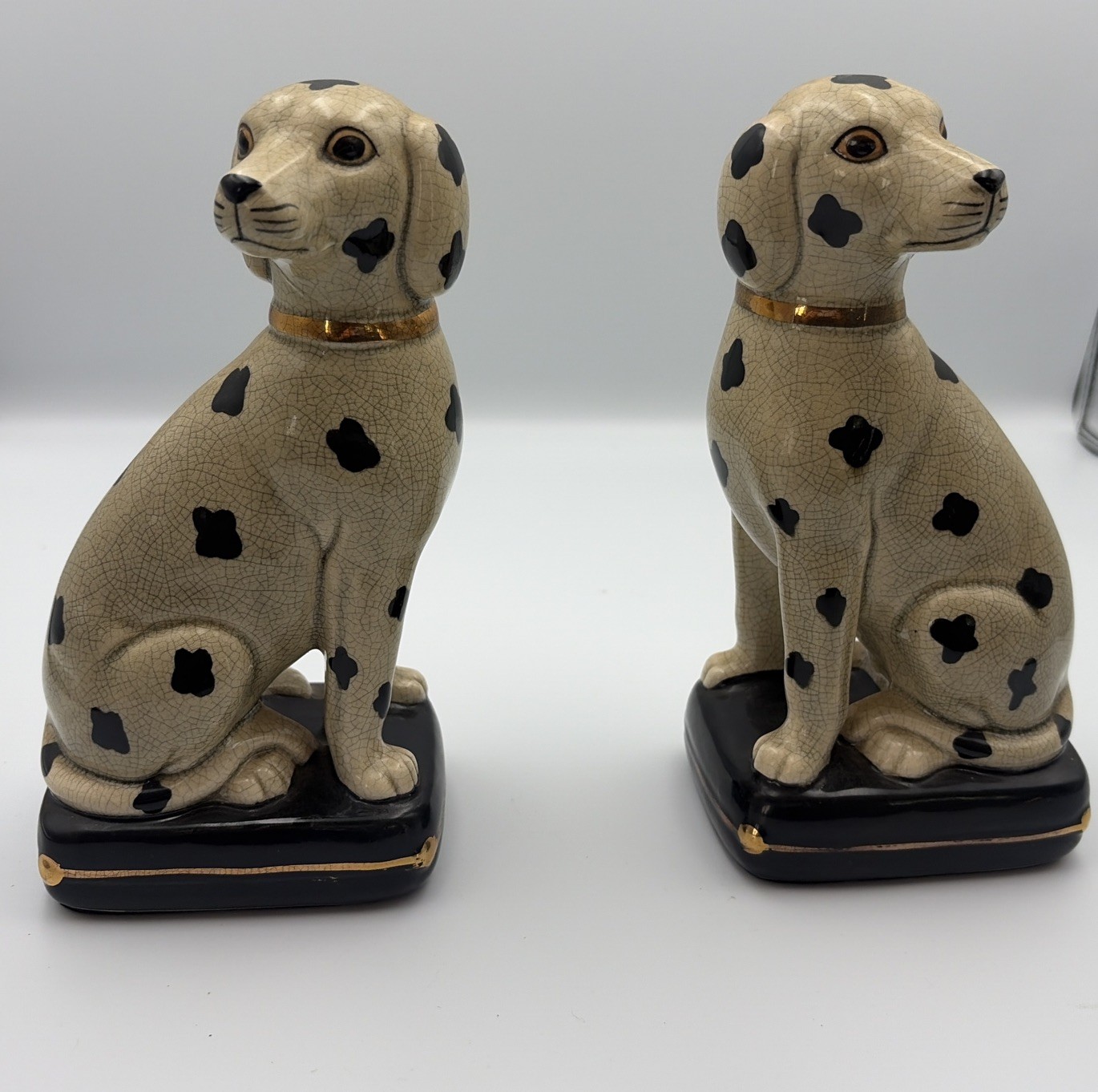 Takahashi Dalmation Pair Bookend, Dog Figurines , Vintage Mantle Decor MCM