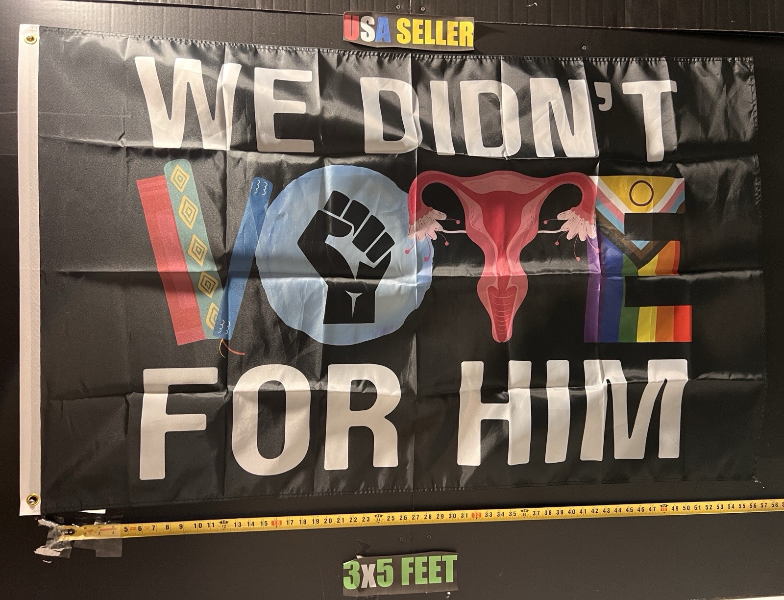 We Didn’t Vote For Donald Trump Flag FREE USA Ship Human Rights Dem Sign 3x5’