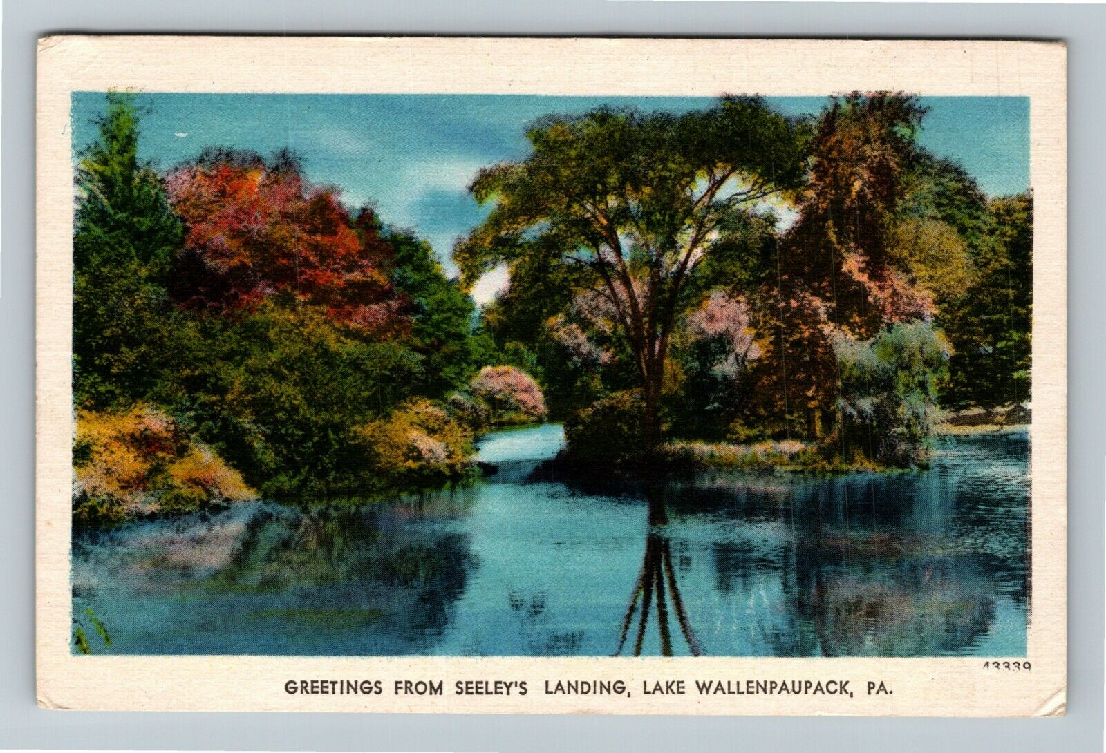 Lake Wallenpaupack PA-Pennsylvania Seeley's Landing Greetings Vintage Postcard
