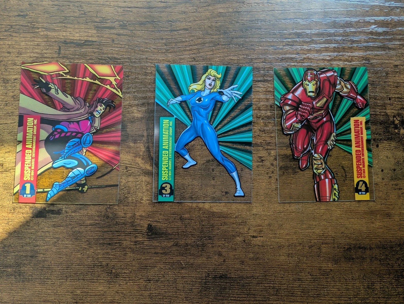 Lot Of 3 1994 Marvel Universe Suspended Animation Cards #1,3,4