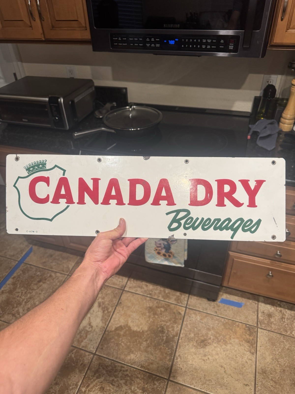 Canada Dry VINTAGE Original ANTIQUE GAS OIL PORCELAIN SIGN Soda Pop Metal 24”