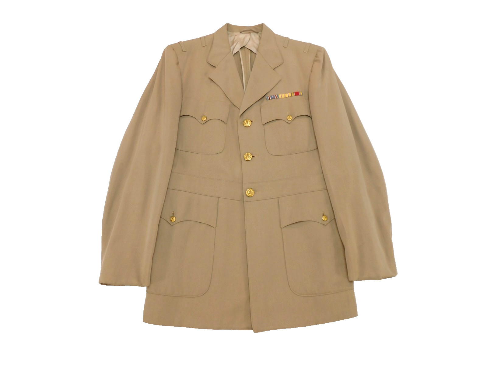 US Navy Khaki Coat Officer Dress Jacket Embroidered Uniform Korea WWII Veteran