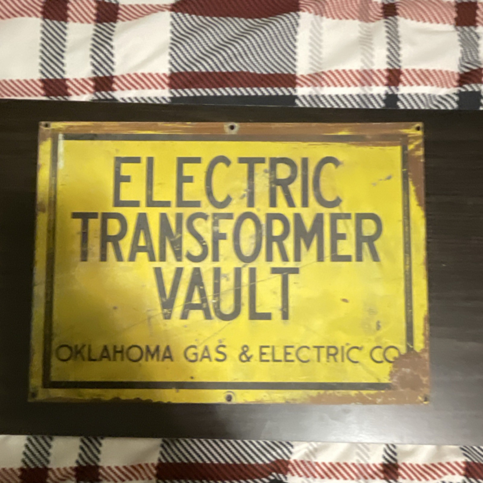 Oklahoma Gas & Electric Co Metal Sign Gas & Oil Theme Yellow Black