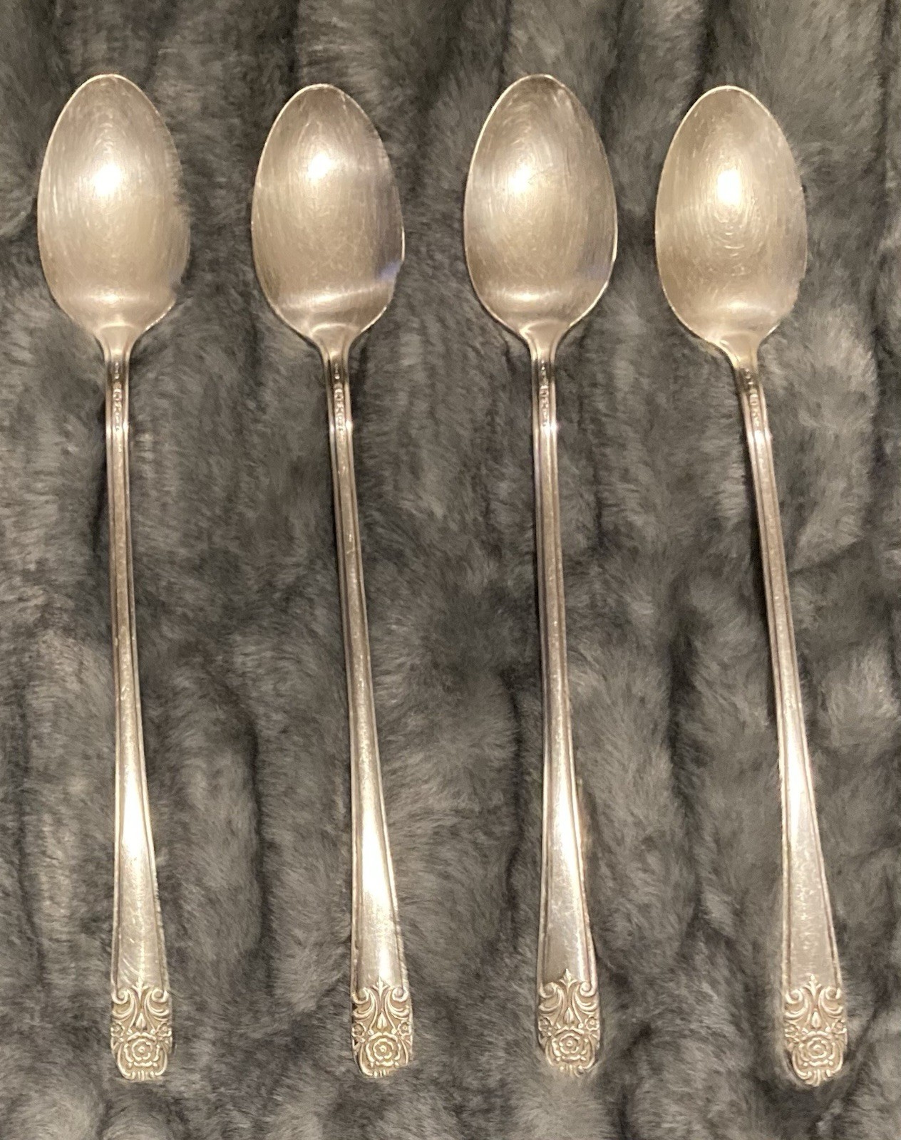 Melody Silverplate Iced Tea Parfait Spoon Lot Of 4 International Silver Vtg 1954