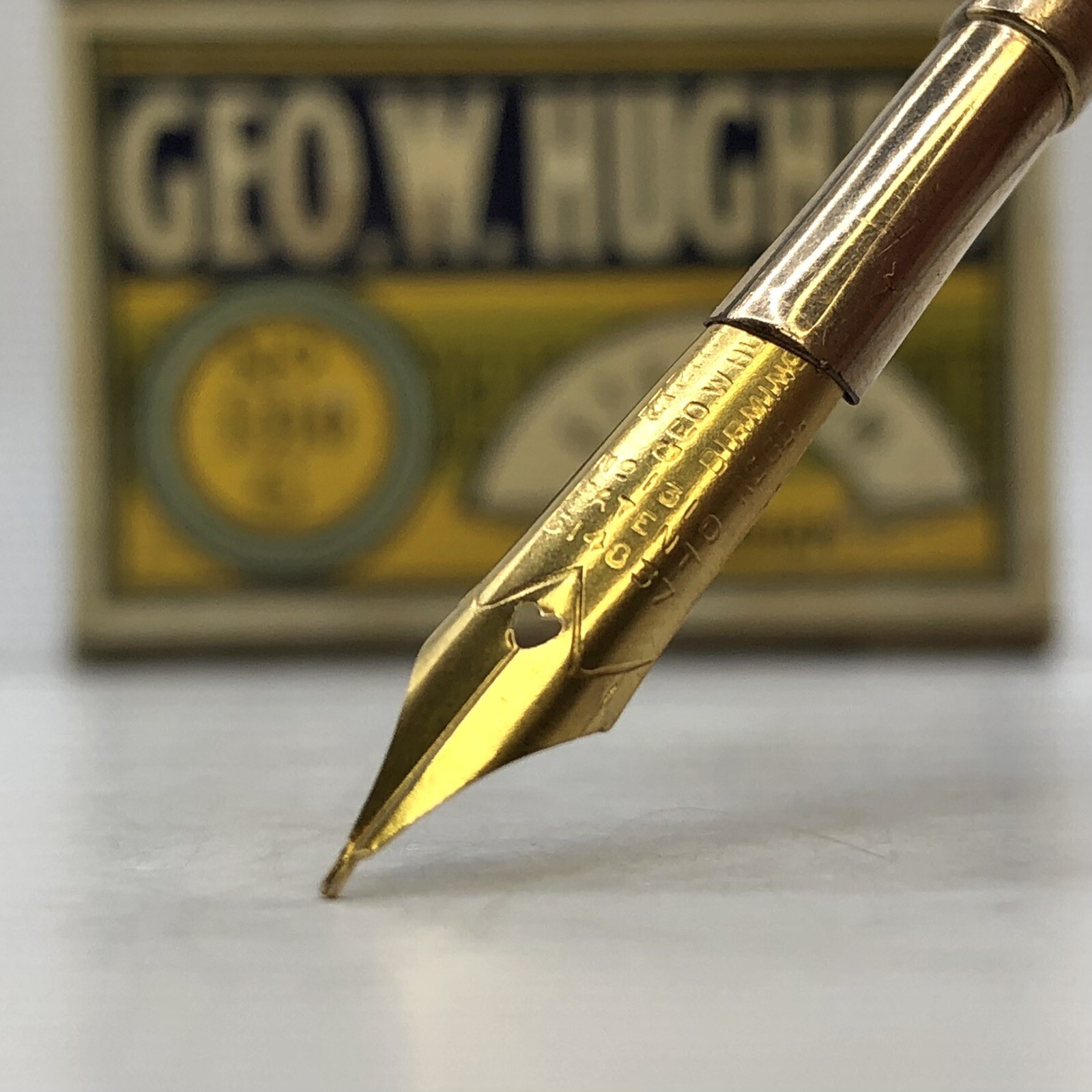3 Geo W Hughes Eternium 1310 Fountain Pen Nibs Size 4 Vintage Gold Plated