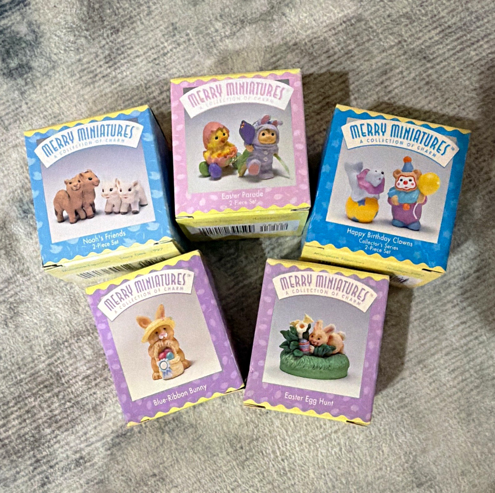 Hallmark Merry Miniatures Lot of 5 Vintage 1995-1997 Mint In Box