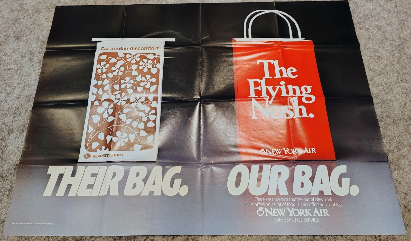 Vintage New York Air “Their Bag. Our Bag.” NYC Subway Poster 45\