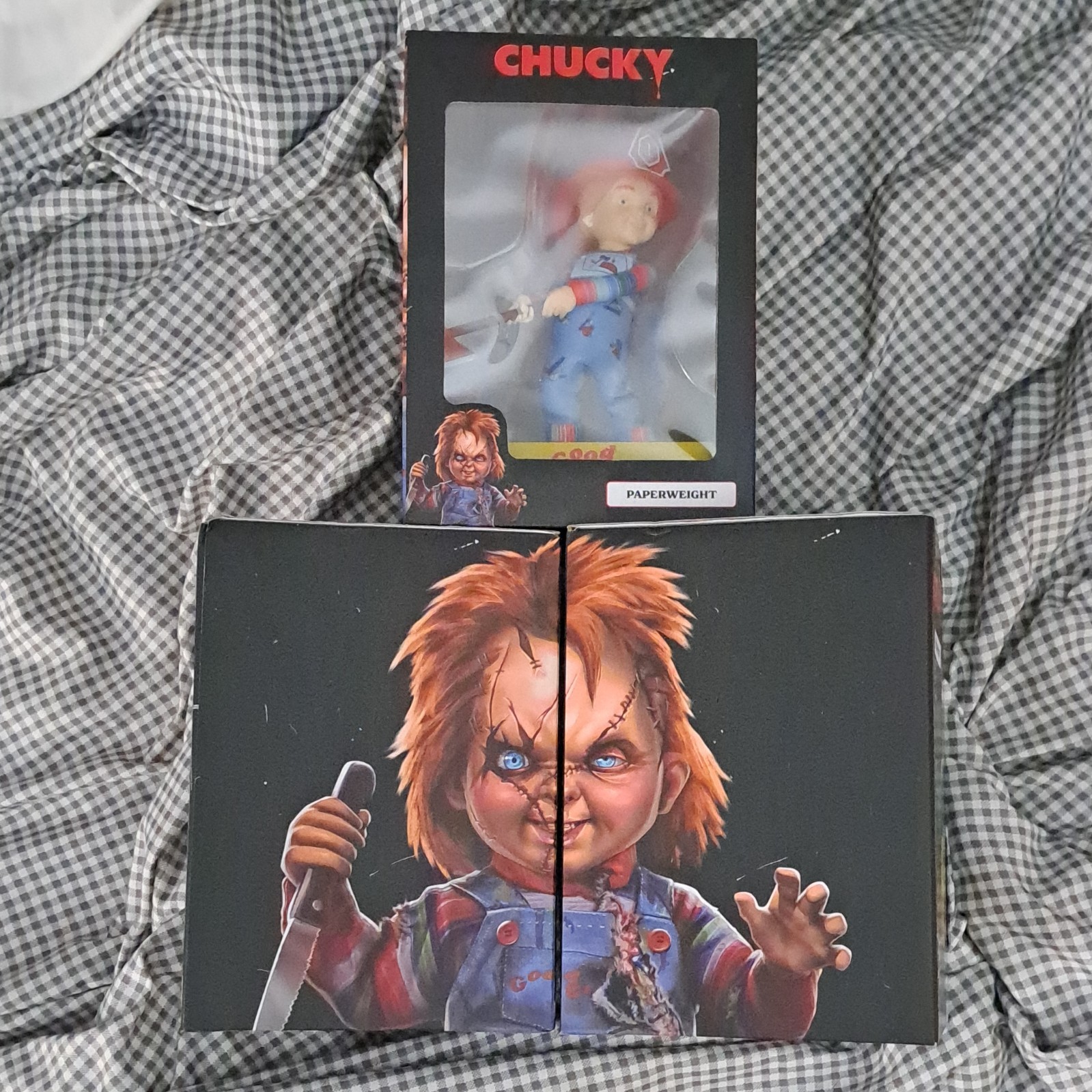 Chucky Paperweight Good Guys Fireman Figure BRAND NEW Set Of 3 Halloween Lot