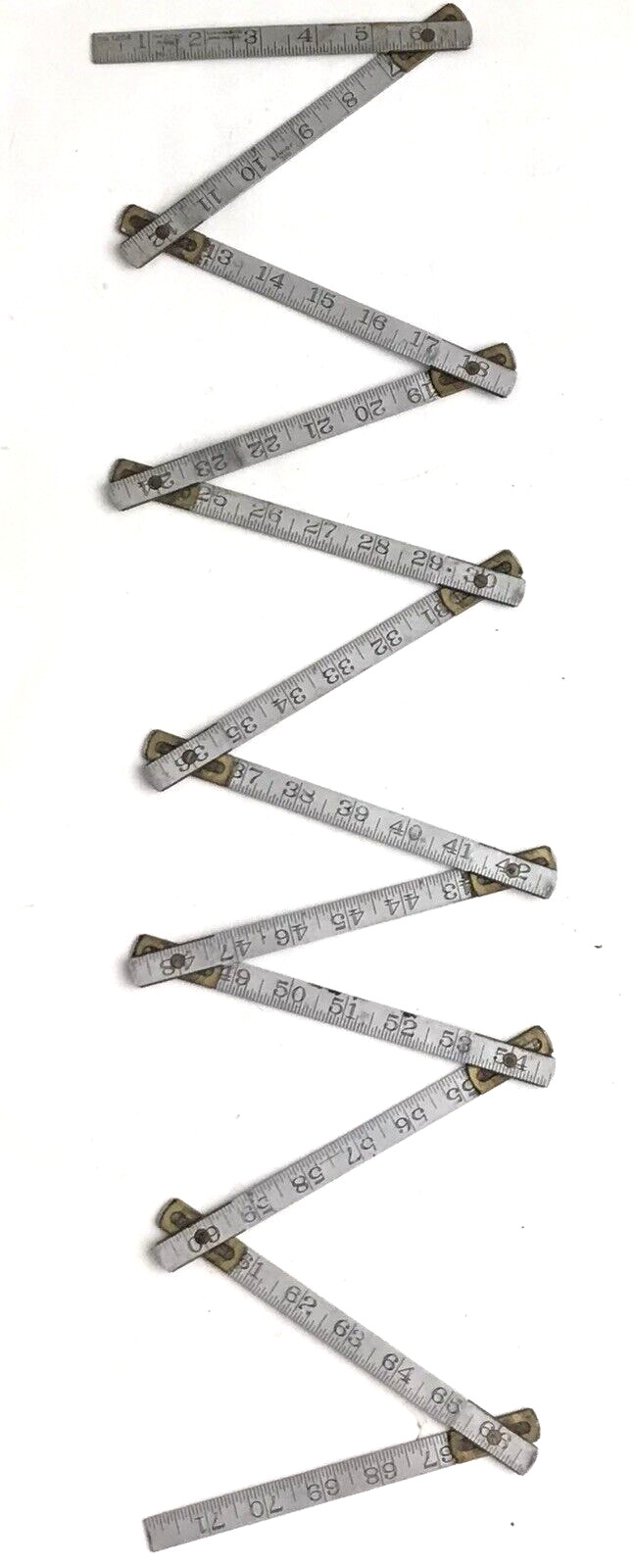 LUFKIN No 1206 Aluminum & Brass Joints FOLDING Metal RULER 72
