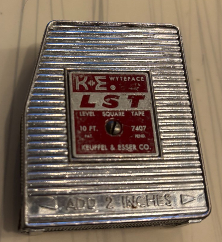 Vintage K&E Wyteface Level Square Tape Measure 10 Ft USA + Shipping