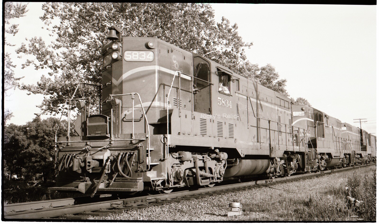 Original 616 B&W Negative C&O 5834 EMD GP7 Chesapeake & Ohio 1960 Marion IN