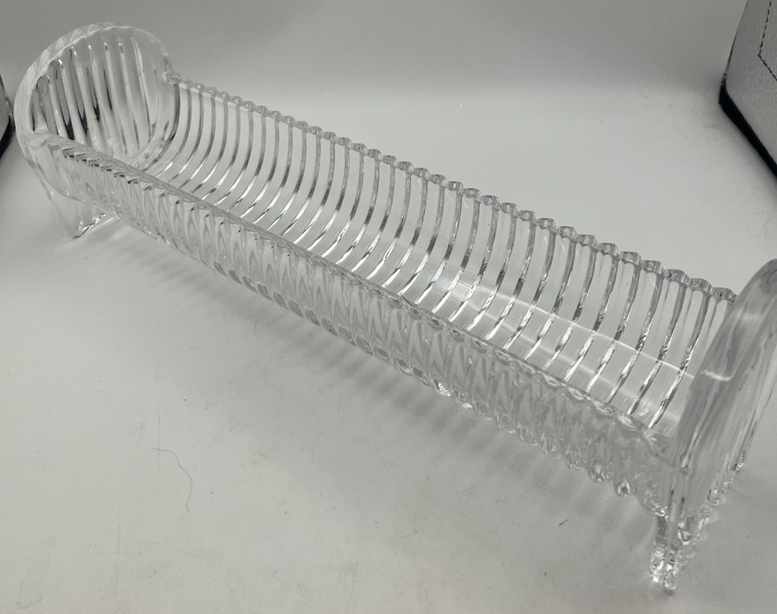 Godinger Clear Crystal Cracker Tray Harmony Lead Glass Serving Dish Vtg Czech