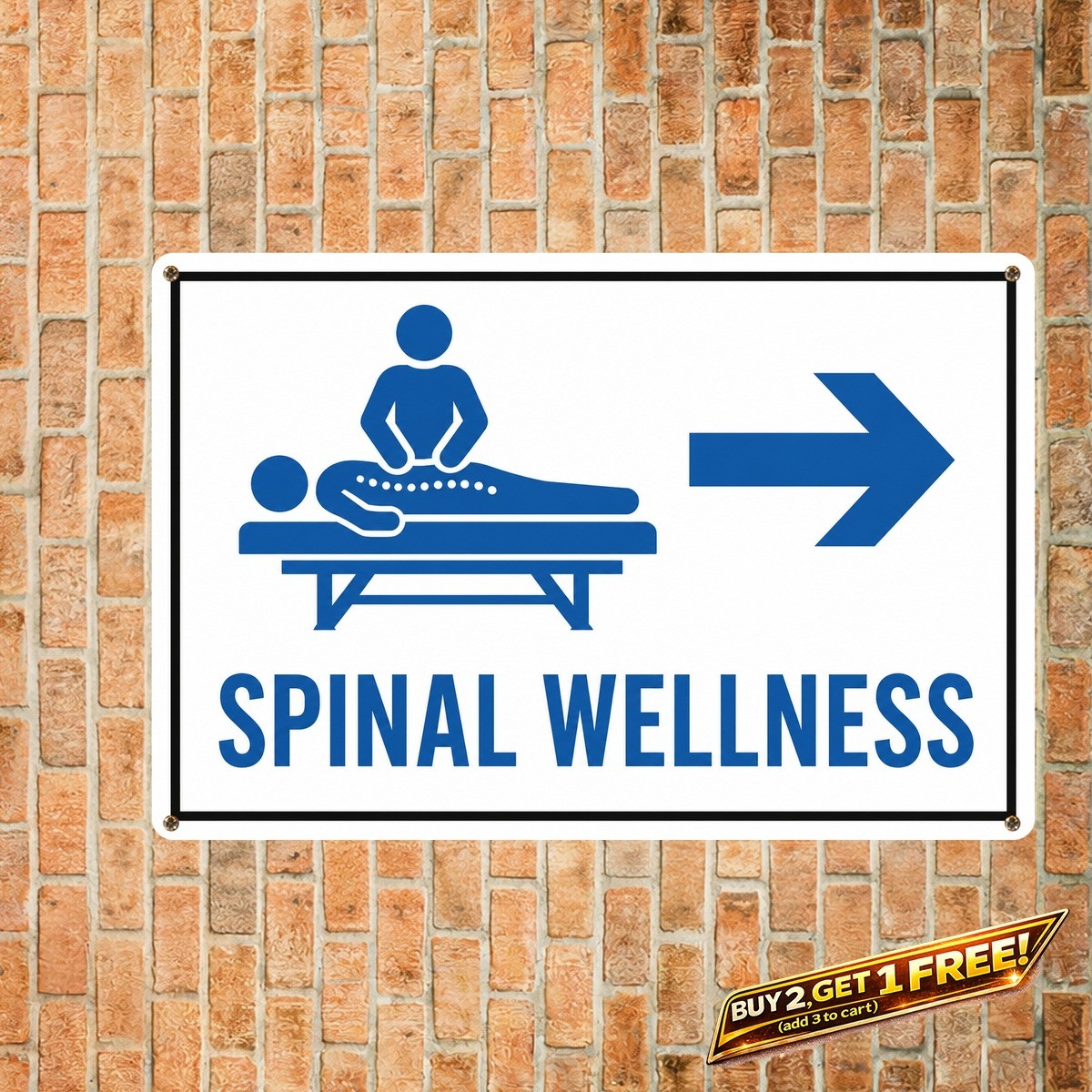Chiropractic Care Right Arrow Metal Sign Clinic Wellness Wall Decor