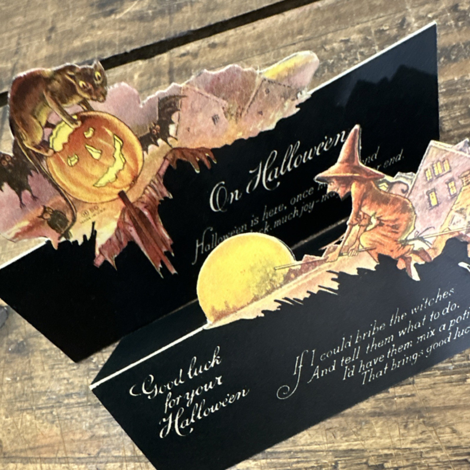 Hallmark Pop-Up Halloween Greeting Card, Witch Character, Pumpkin Pattern Hallmark Pop-Up Halloween Greeting Card, Witch Character, Pumpkin Pattern
