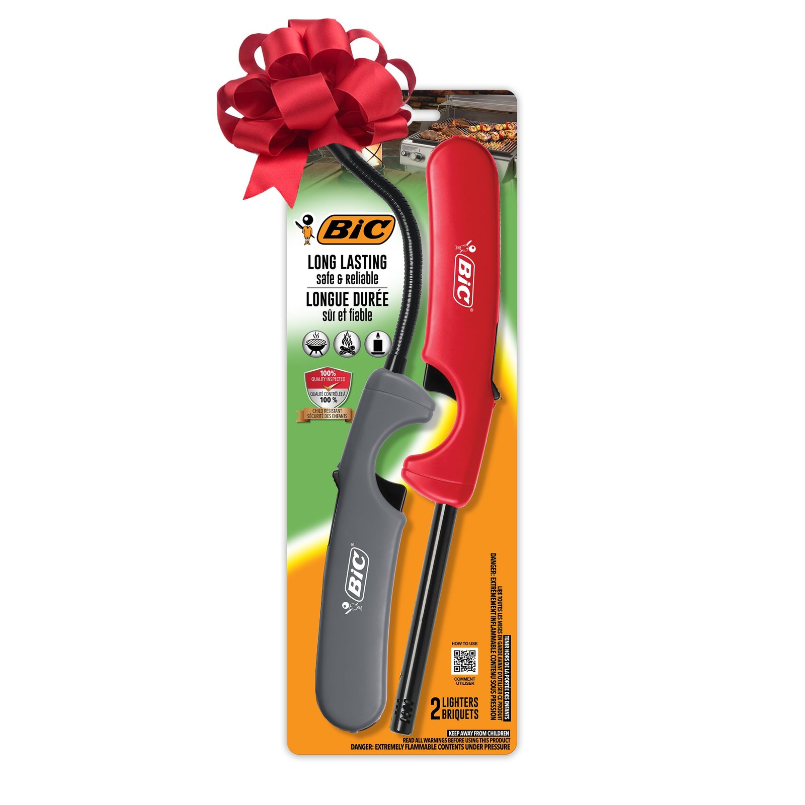 BIC Multi-Purpose Classic Edition Lighter & Flex Wand Lighter 2-Pack Colors Vary