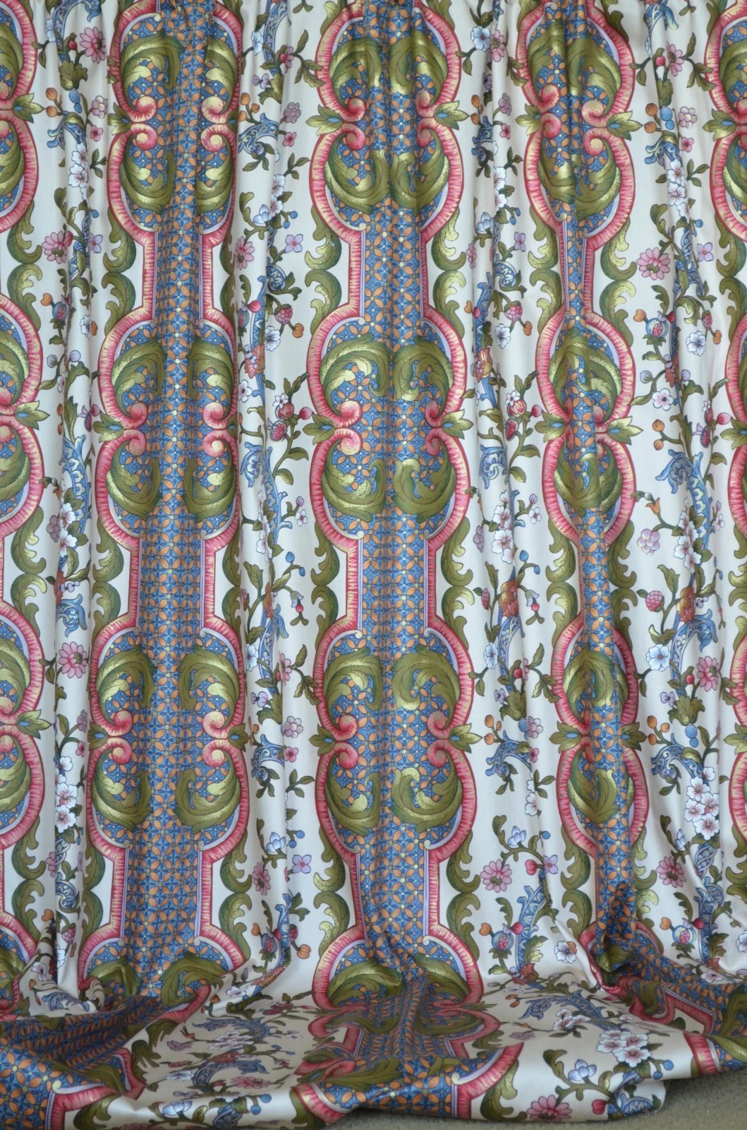 4 drapes New/Old Stock 1989  Chinoiserie or  Traditional Victorian/Edwardian