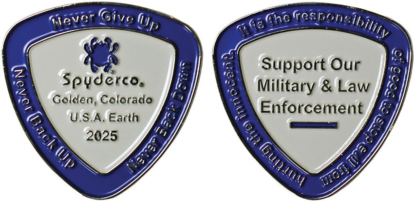 Spyderco SpyderCoin Blue & White 2025 Collectable Challenge Coin COIN2025 Spyderco SpyderCoin Blue & White 2025 Collectable Challenge Coin COIN2025
