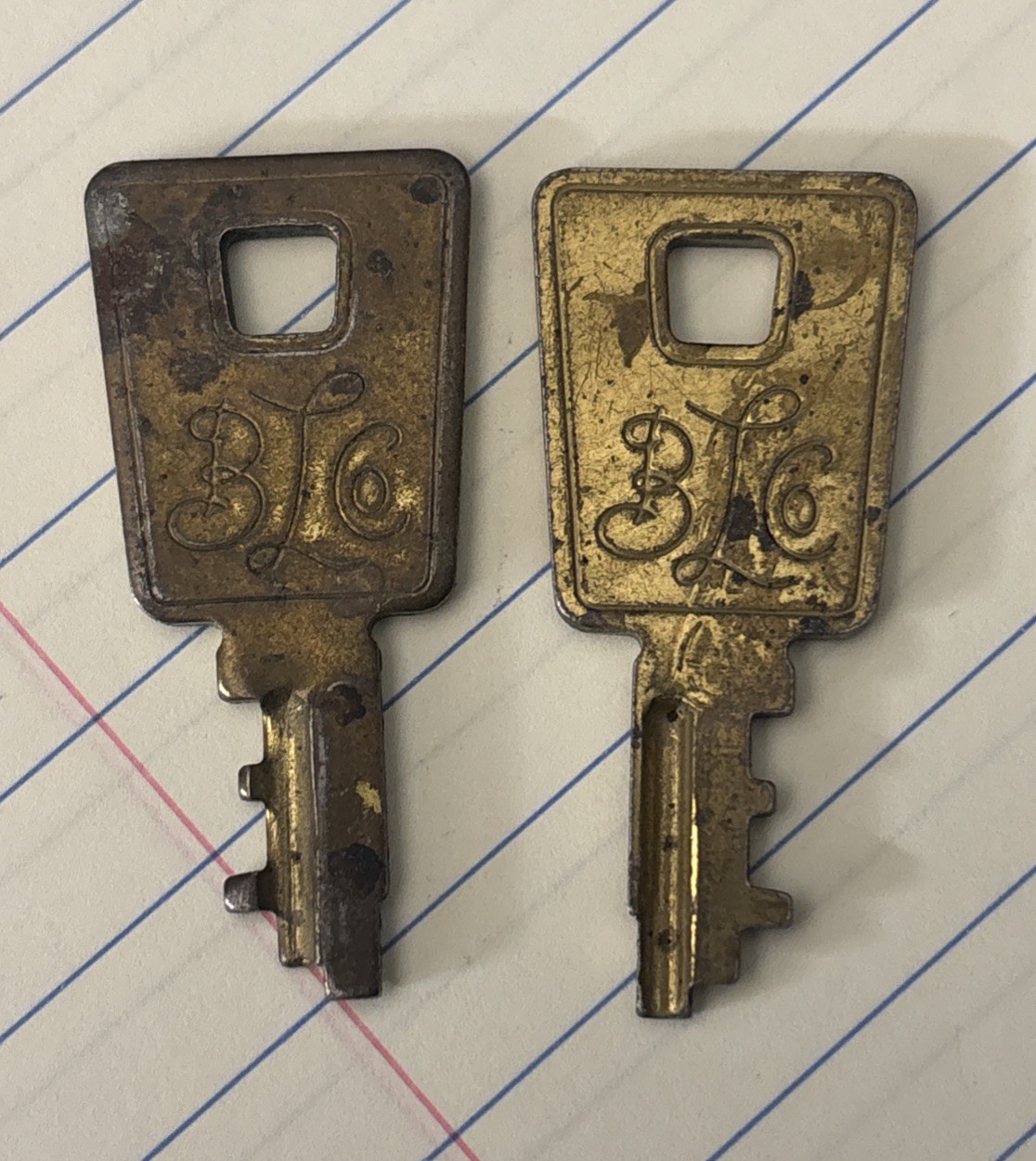 Vintage BLCO Baltimore Luggage Co Brass Plated- (1) Key
