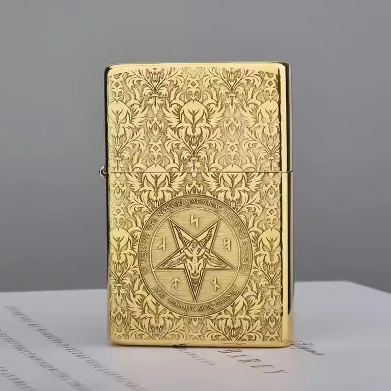 ZORRO 902 Five-face Carving Constantine Cross Brass Kerosen Lighter 5 sided sd
