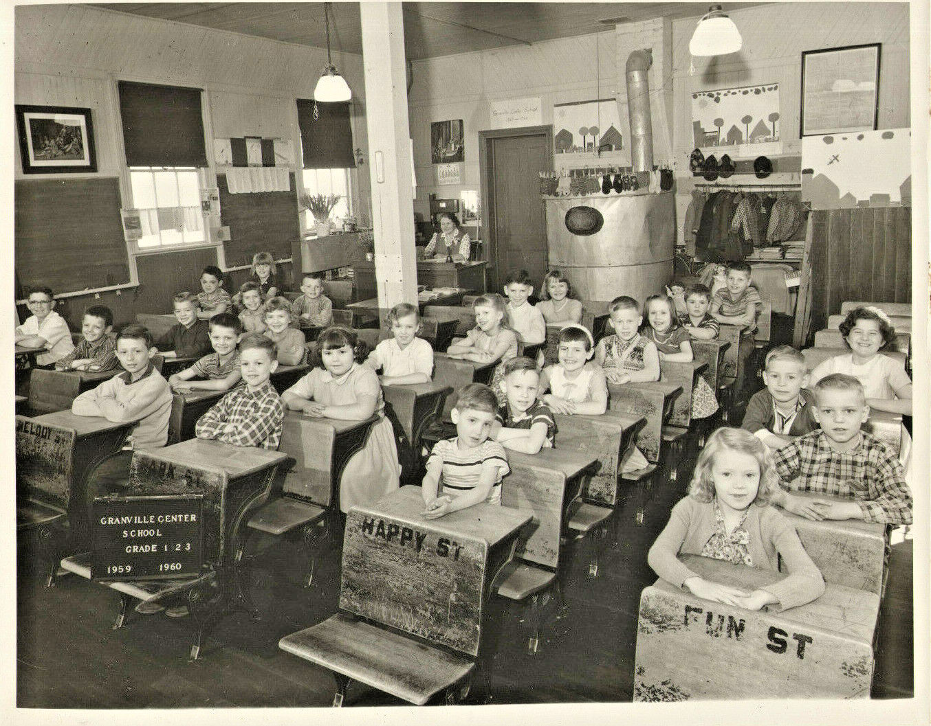 VINTAGE 1959-60 GRANVILLE CENTER ELEMENTARY SCHOOL CLASS PHOTOGRAPH 8x10\