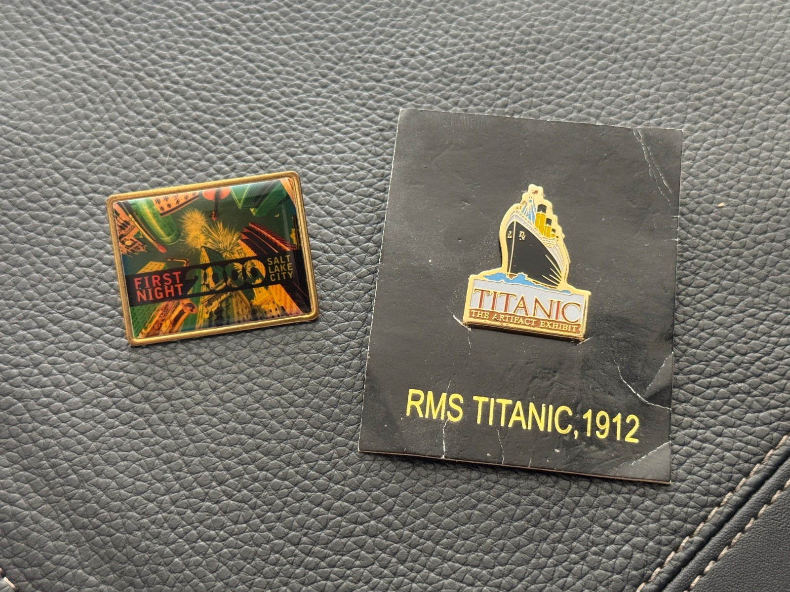 Vintage Enamel Pin Lot: Salt Lake City First Night 2000 Titanic Artifact Exhibit