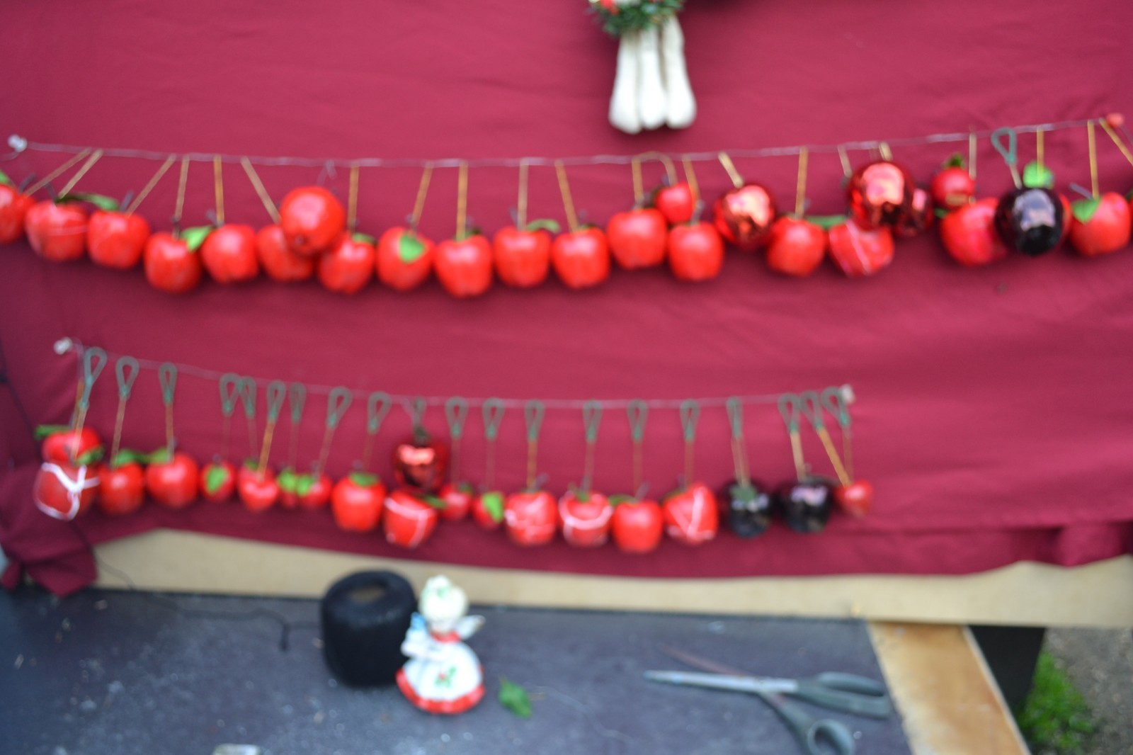 4 Dozen (48pc) Vintage Red Glossy Apples Christmas Tree Ornaments Various Sizes